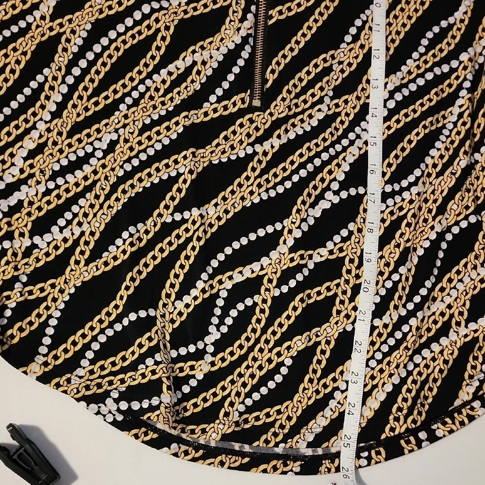 Michael Kors Black and Gold Size Small Blouse